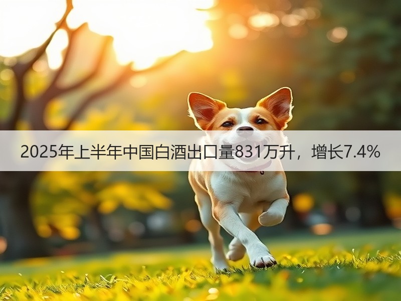 2025年上半年中国白酒出口量831万升