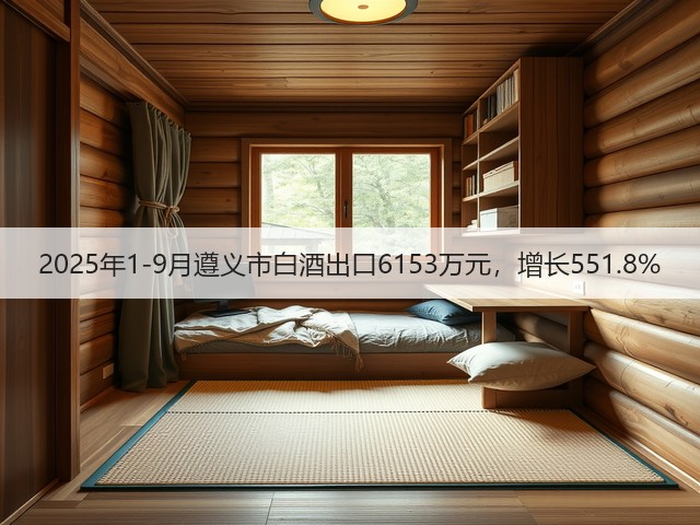 2025年1-9月遵义市白酒出口6153万元，增长551.8%(图5)