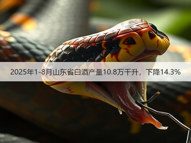 2025年1-8月山东省白酒产量10.8万千升，下降14.3%(图1)