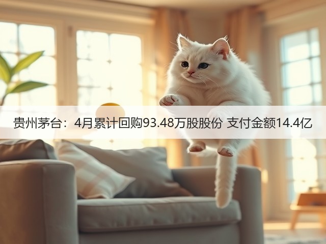 贵州茅台：4月累计回购93.48万股股份 支付金额14.4亿(图1)