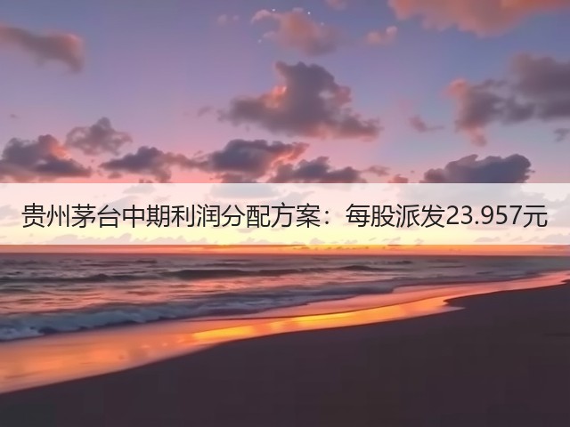 贵州茅台中期利润分配方案：每股派发23.957元(图2)