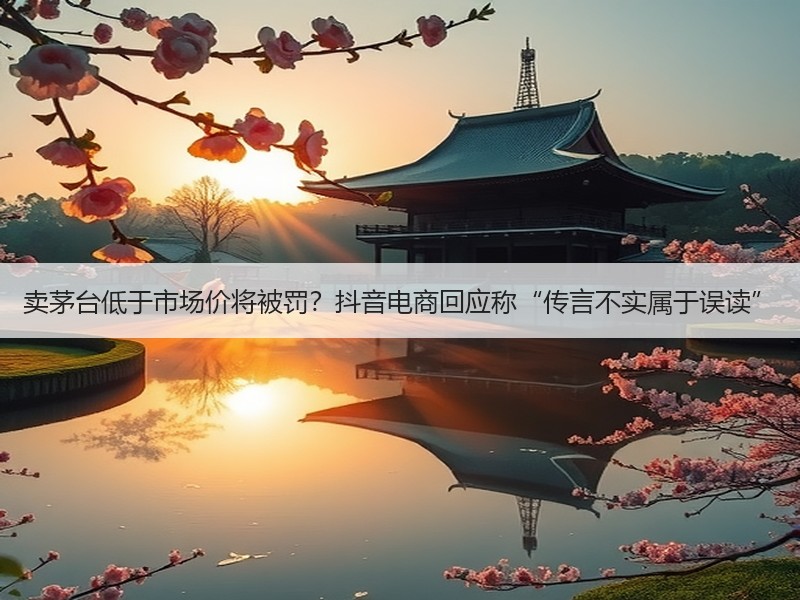 卖茅台低于市场价将被罚？抖音电商回应称“
