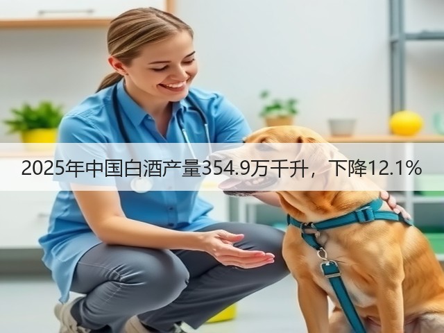 2025年中国白酒产量354.9万千升，下降12.1%(图5)
