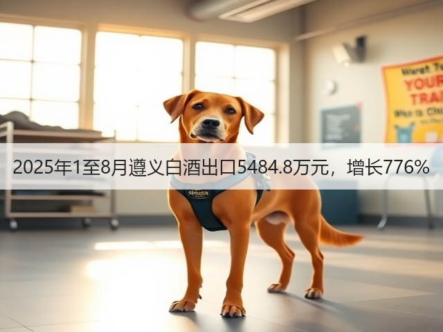 2025年1至8月遵义白酒出口5484.8万元，增长776%(图4)