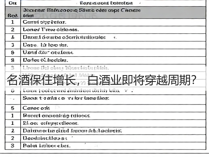 名酒保住增长，白酒业即将穿越周期？