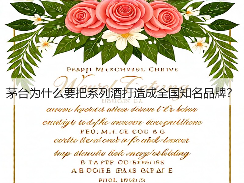 茅台为什么要把系列酒打造成全国知名品牌？