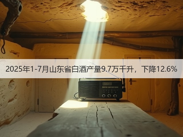 2025年1-7月山东省白酒产量9.7万千升，下降12.6%(图5)