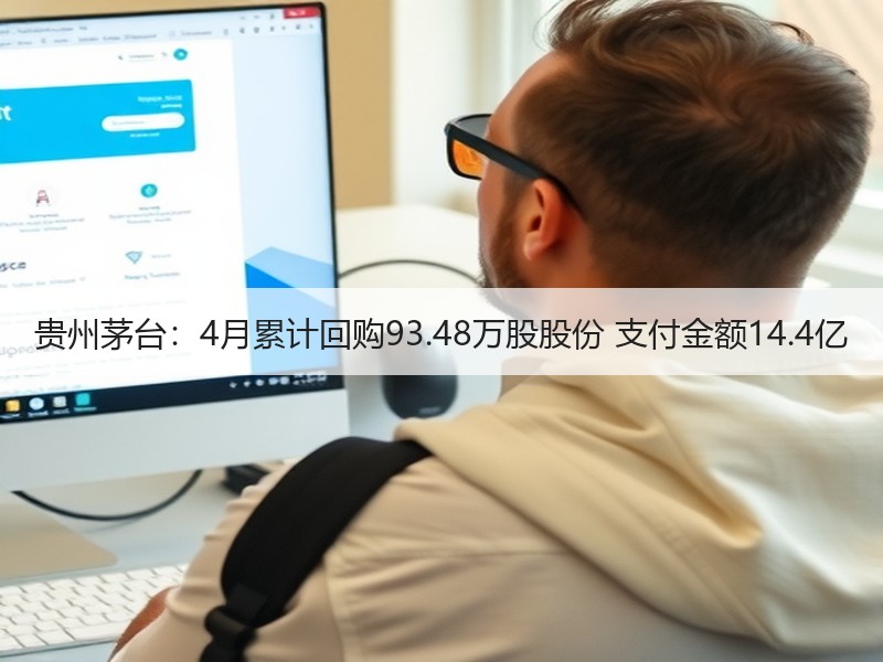 贵州茅台：4月累计回购93.48万股股份