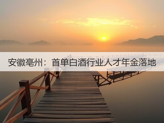 安徽亳州：首单白酒行业人才年金落地(图2)