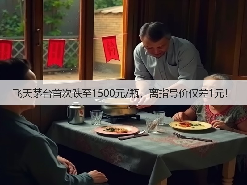 飞天茅台首次跌至1500元/瓶，离指导价