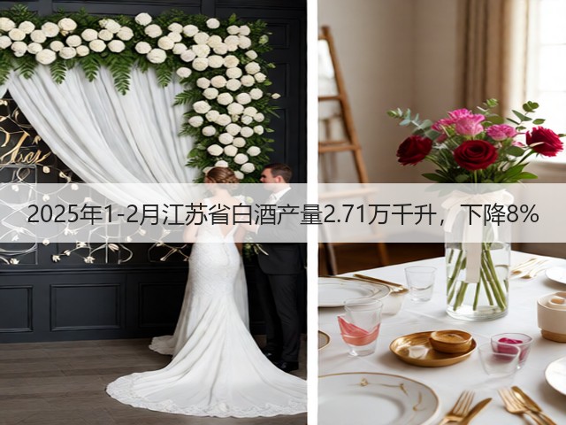 2025年1-2月江苏省白酒产量2.71万千升，下降8%(图2)