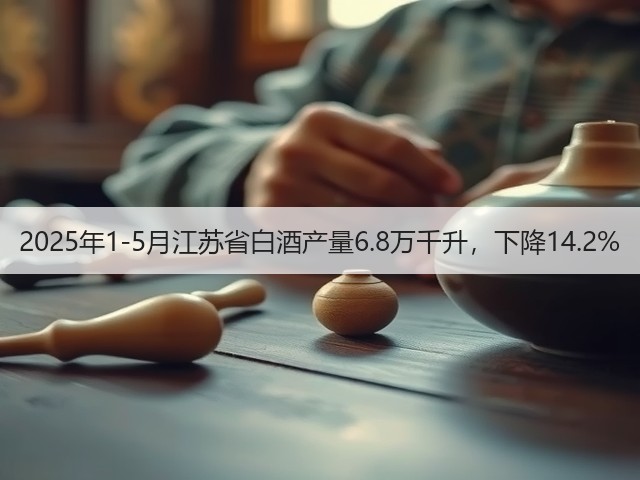 2025年1-5月江苏省白酒产量6.8万千升，下降14.2%(图1)