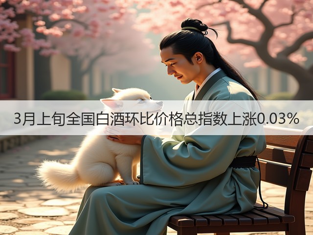 3月上旬全国白酒环比价格总指数上涨0.03%(图1) 3月上旬全国白酒环比价格总指数上涨0.03%(图1)