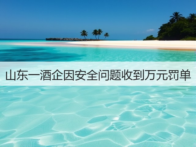 山东一酒企因安全问题收到万元罚单(图1)