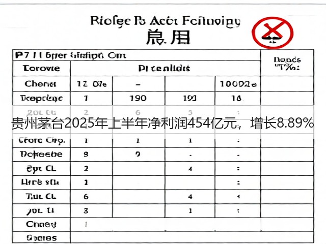 贵州茅台2025年上半年净利润454亿元，增长8.89%(图2)