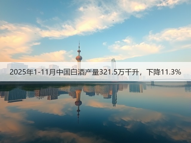 2025年1-11月中国白酒产量321.5万千升，下降11.3%(图2)