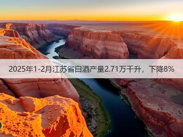 2025年1-2月江苏省白酒产量2.71万千升，下降8%(图4)