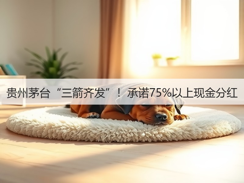 贵州茅台“三箭齐发”！承诺75%以上现金