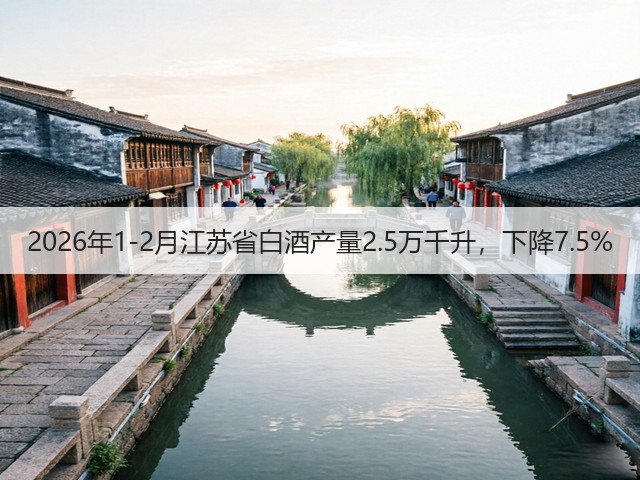 2026年1-2月江苏省白酒产量2.5万千升，下降7.5%(图2)