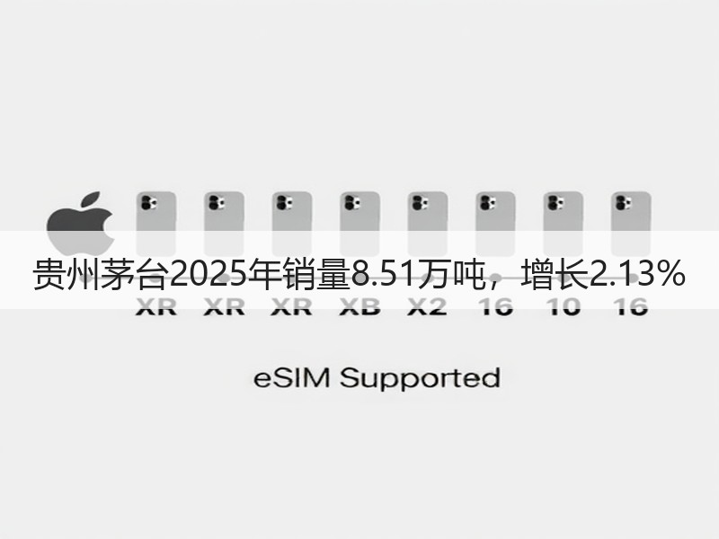 贵州茅台2025年销量8.51万吨，增长