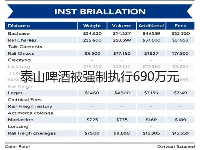 泰山啤酒被强制执行690万元(图1)