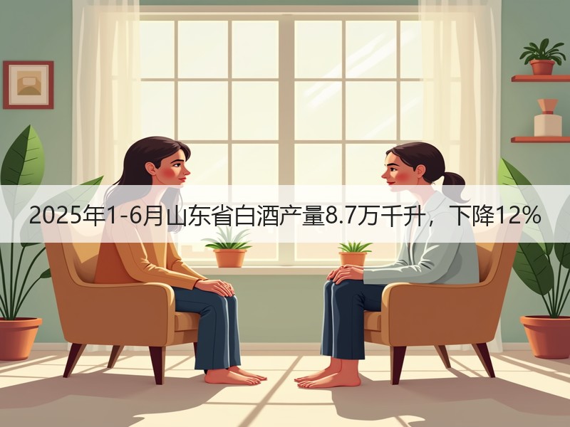 2025年1-6月山东省白酒产量8.7万