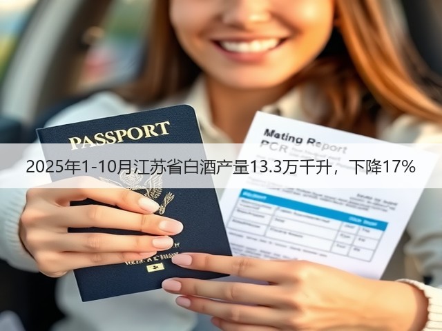 2025年1-10月江苏省白酒产量13.3万千升，下降17%(图5)