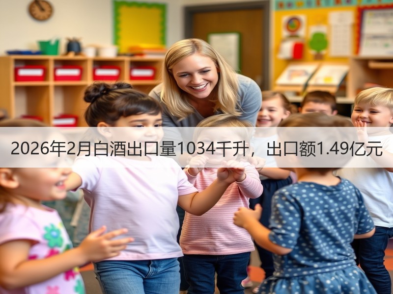 2026年2月白酒出口量1034千升，出