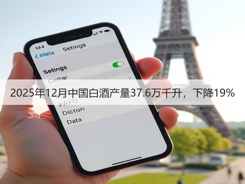 2025年12月中国白酒产量37.6万千