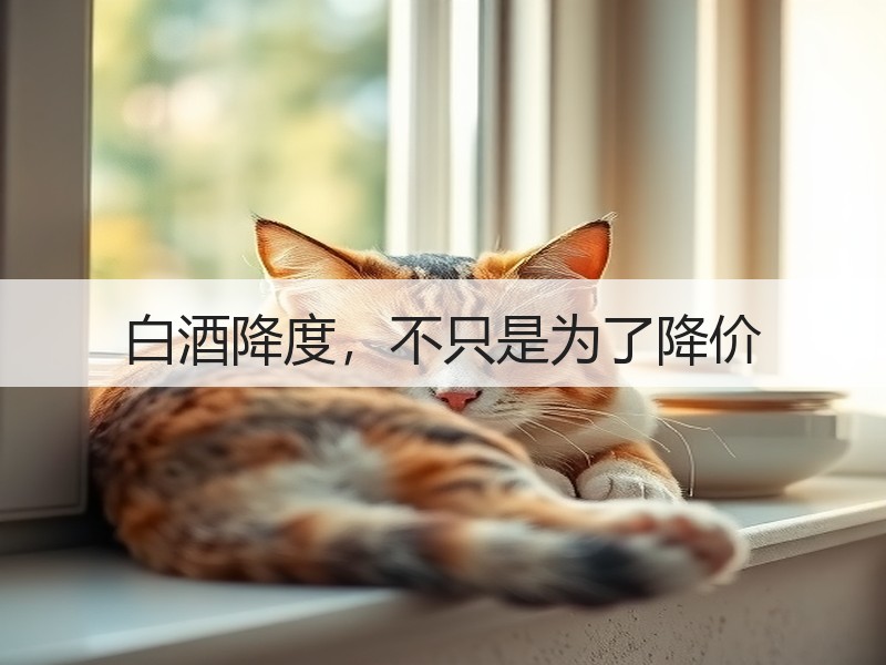 白酒降度，不只是为了降价