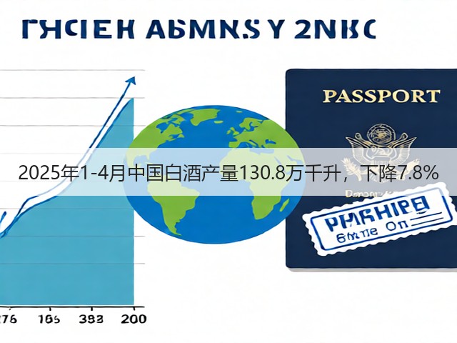 2025年1-4月中国白酒产量130.8万千升，下降7.8%(图2)