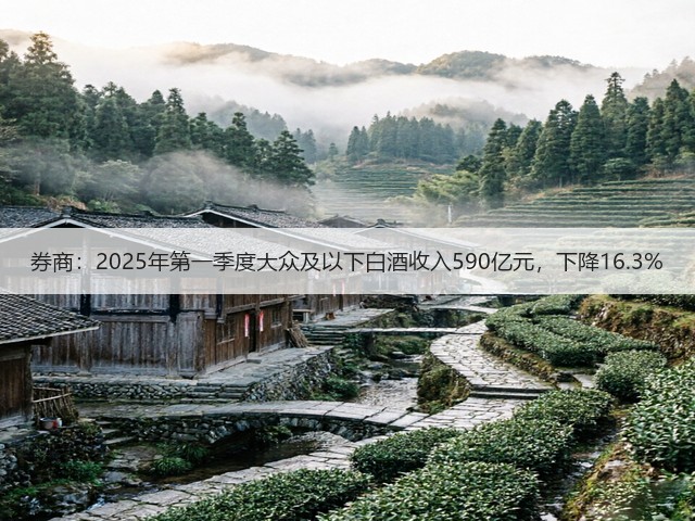 券商：2025年第一季度大众及以下白酒收入590亿元，下降16.3%(图3)