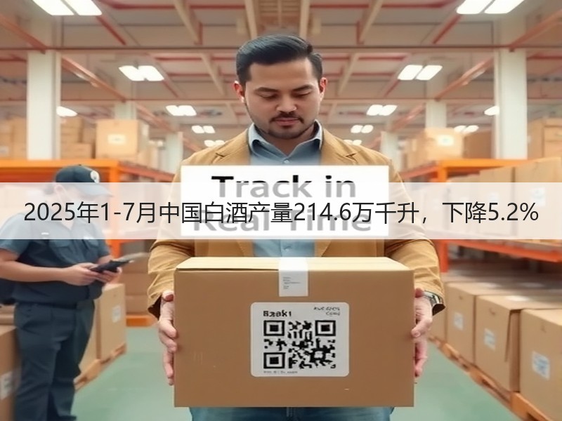 2025年1-7月中国白酒产量214.6