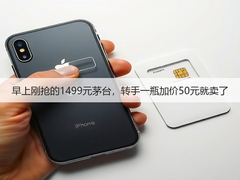早上刚抢的1499元茅台，转手一瓶加价5