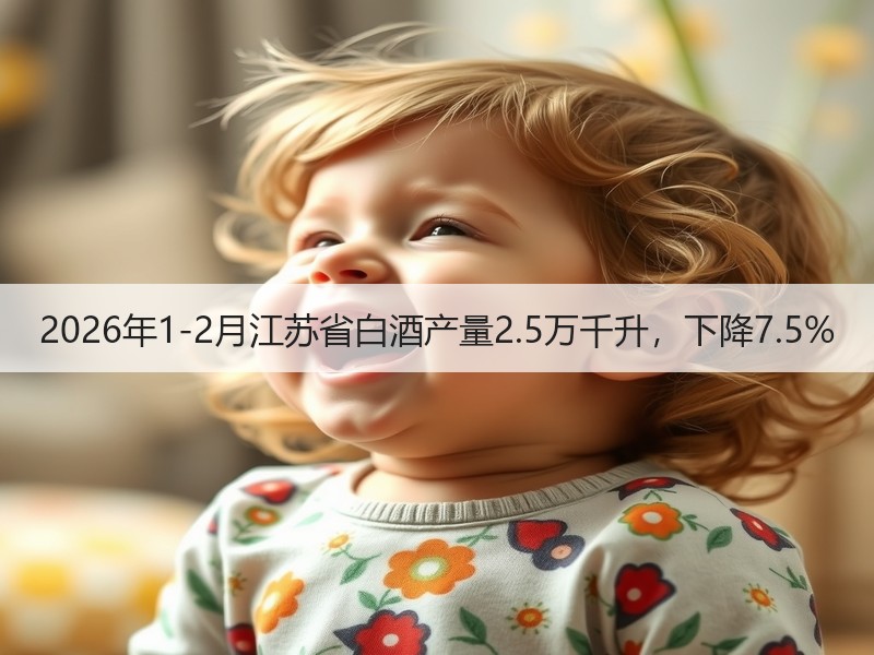 2026年1-2月江苏省白酒产量2.5万