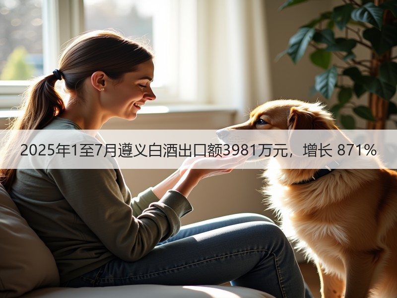 2025年1至7月遵义白酒出口额3981