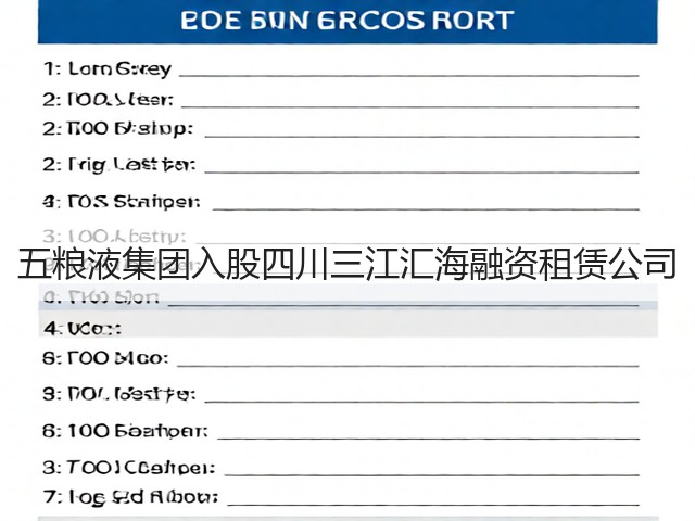 五粮液集团入股四川三江汇海融资租赁公司(图1)
