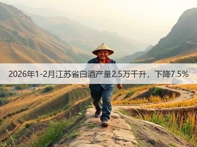 2026年1-2月江苏省白酒产量2.5万千升，下降7.5%(图1)