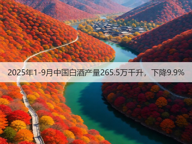 2025年1-9月中国白酒产量265.5万千升，下降9.9%(图4)