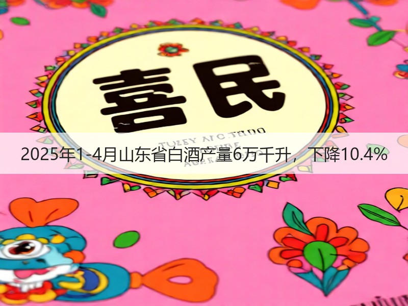 2025年1-4月山东省白酒产量6万千升