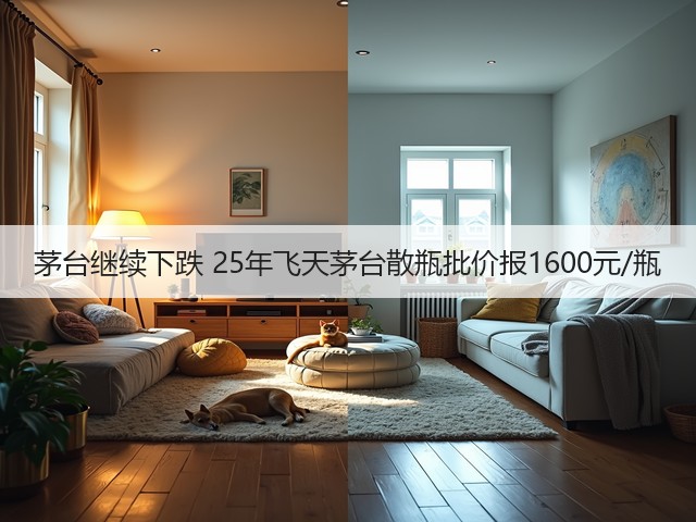 茅台继续下跌 25年飞天茅台散瓶批价报1600元/瓶(图1)