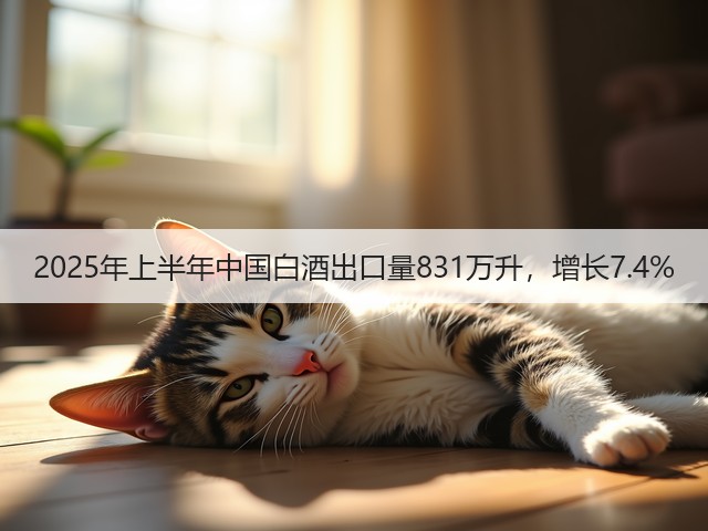 2025年上半年中国白酒出口量831万升，增长7.4%(图4)