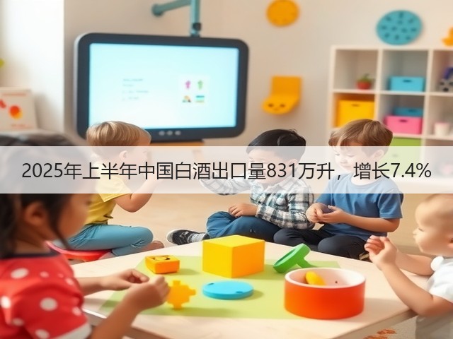 2025年上半年中国白酒出口量831万升，增长7.4%(图1)
