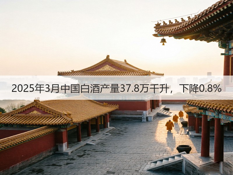 2025年3月中国白酒产量37.8万千升