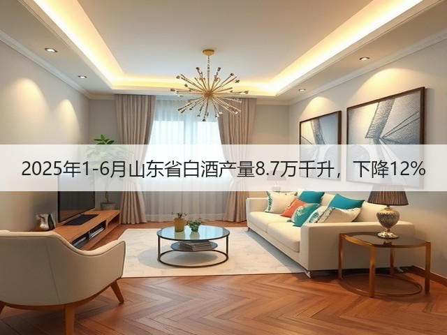 2025年1-6月山东省白酒产量8.7万千升，下降12%(图1)