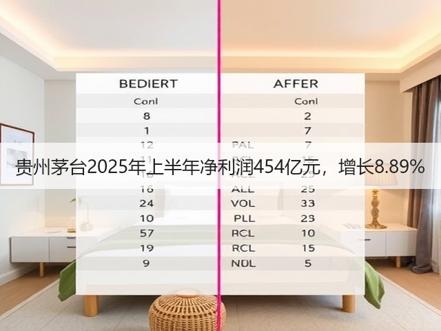 贵州茅台2025年上半年净利润454亿元，增长8.89%(图1)