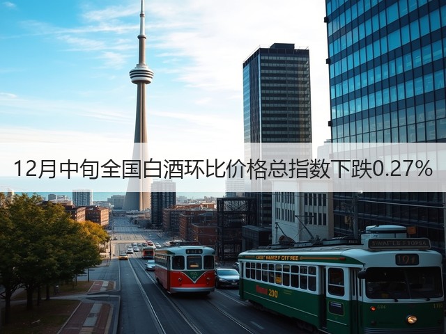 12月中旬全国白酒环比价格总指数下跌0.27%(图1)