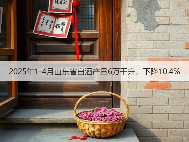 2025年1-4月山东省白酒产量6万千升，下降10.4%(图5)