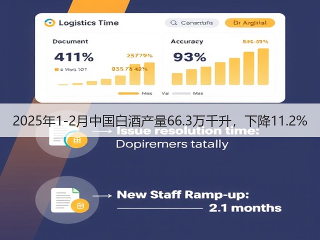 2025年1-2月中国白酒产量66.3万千升，下降11.2%(图1)