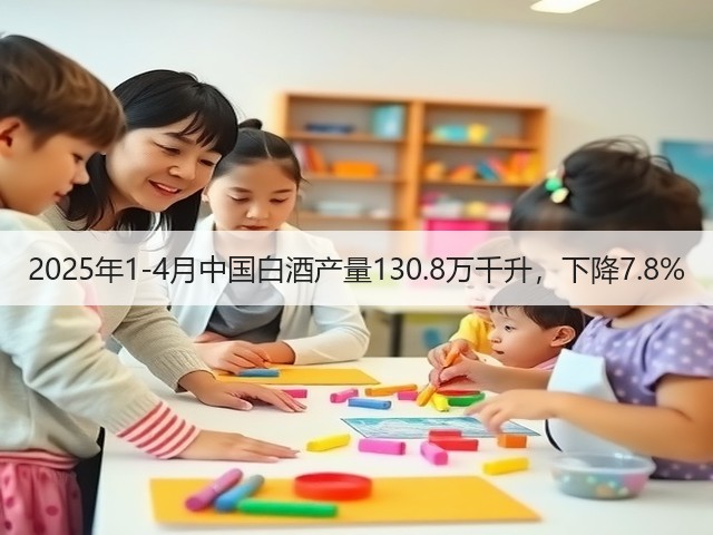 2025年1-4月中国白酒产量130.8万千升，下降7.8%(图4)